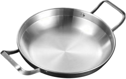 TLTLT Pentola for riso e paella in acciaio inox con manico for frutti di mare - Bollitore for riso multiuso, piatti for snack da picnic, casseruola e pentola asciutta for cucinare in casa