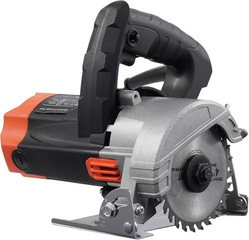 Mini Circular Saw, 1500W Wired Compact Electric Circular Saws, 13000RPM, Bevel Angle(45 to 90°) with 105mm Blade, Wood Cutting Tool, Adjustable Cutting Depth for Wood, Soft Metal, Plastic, Tile