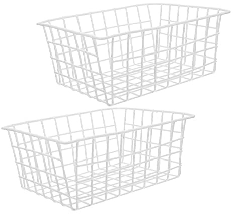 ROMISBABA 2 Paniers De Rangement Pour Congélateur En Fil Métallique 11.02X8.27X4.72 Pouces Organisateur Pour Fruits Légumes Et Snacks Avec Design Flexible Pour Cuisine Et Garde-Manger