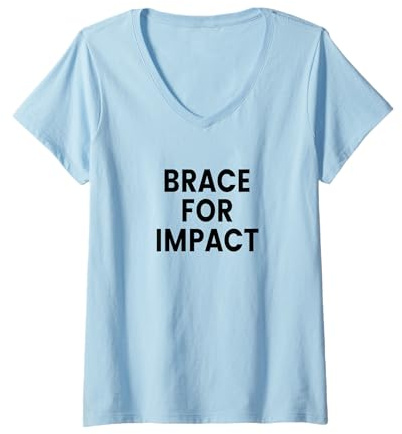 Femme Attelle pour Impact T-Shirt avec Col en V
