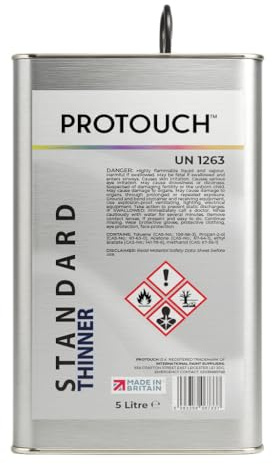 Standard Thinner 5 Litre, Solvent for Car Paint Lacquer and Primer, Made in Britain