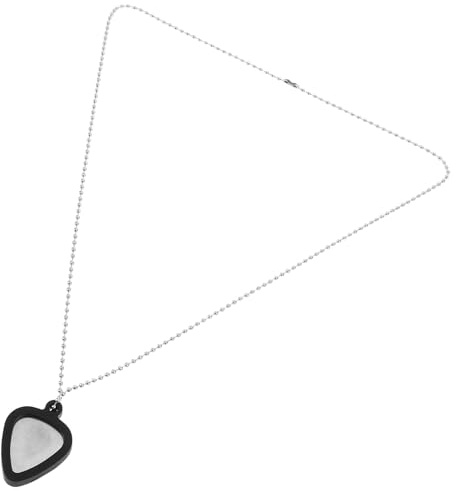 Hoement Edelstahl Gitarren Plektrum Halskette mit Plektren Herzform Musikzubehör für Musiker Band Geschenk Geburtstag Valentinstag