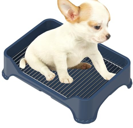 GTFYUDGH Indoor Hundetoilette,Edelstahl Gitter mit Anti-Tritt Schutz und Rutschfest für Haustierzubehör - Unterlagen Halter Für Hundekissen - Für Tierkäfige Einstreu Innen Außen Senioren Winter Reisen