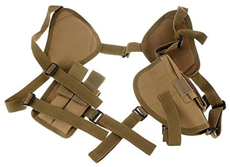 Hunting Explorer Tactical Underarm Shoulder Gun Holster Anti-Thief Concealed Armpit Pistol Holster Bag with 2 Holsters