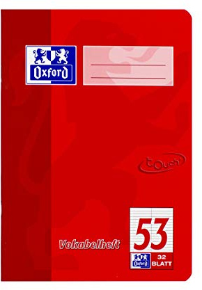 Oxford Vokabelheft, A5, Lineatur 53 (2 Spalten), 32 Blatt, rot, 10 Stück
