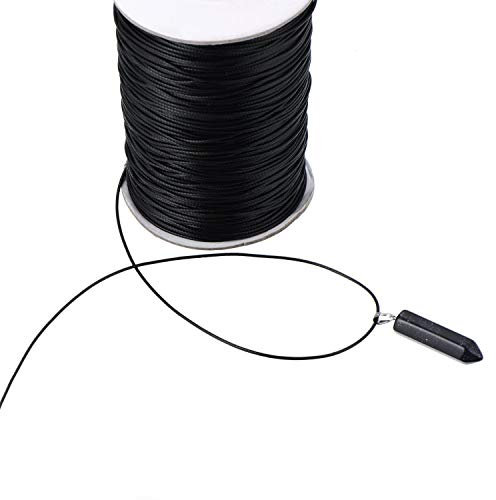 xutong Cordón de piel de imitación trenzado para collares, color negro (100 códigos, 1,5 mm diámetro)