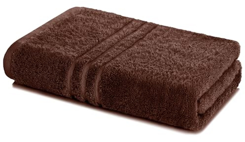 Lavea® Saunatuch 80×200 cm, Saunahandtuch, Sauna-Handtücher Damen und Herren, 100% Baumwolle Frottier, saugstark, strapazierfähig, pflegeleicht 60°C, Frottierserie Elena, XXL Badetuch, Kaffeebraun