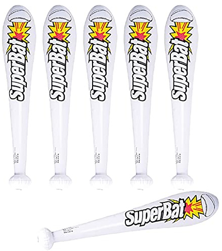 The Dreidel Company Grande mazza da baseball gonfiabile, perfetto per bambini, riempitivi di borse, premi in classe, decorazioni per eventi, bomboniere ideali, altezza 61 cm (confezione da 6)