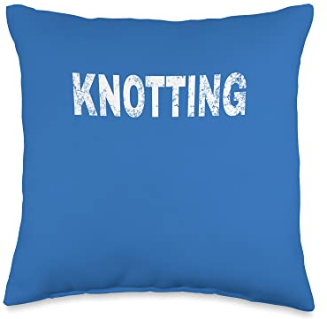 Vintage Knotting White Text Hobby Apparel Throw Pillow