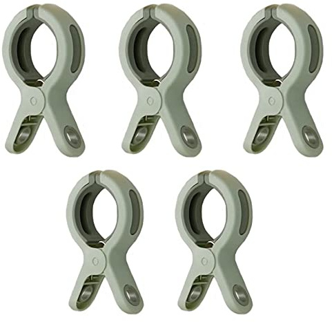 5 Stücke Große Badetuch Klammern Winddicht Strandtuch Clips Kunststoff Wäscheklammern HandtuchhalterWinddicht Klammern auf Strand und Sonnenliegen für Liege Pool Stuhl Wäsche Quilt (5 Grün)