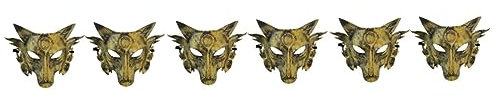 Toyvian Plastikmasken 6 Stück Realistische Cosplay-Warenwolf-Dekoration Andere Requisiten/Vollständige Aufführungen Wölfe Lustige Simulation Karneval Maskerade Wolf Frauen Golden Und