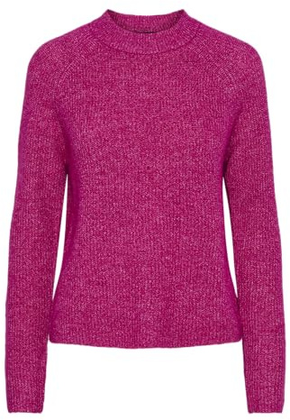 PIECES Pcellen LS O-Neck Knit Noos BC Jersey de Punto, Fucsia, XS para Mujer