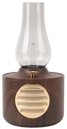 Elprico Lampada da Tavolo Vintage, Altoparlante Bluetooth 5.0 retrò, Lampada da Comodino Ricaricabile con Batteria da 1200 MAh, Lampada Lanterna a Olio a LED per Camera da Letto, (Colore