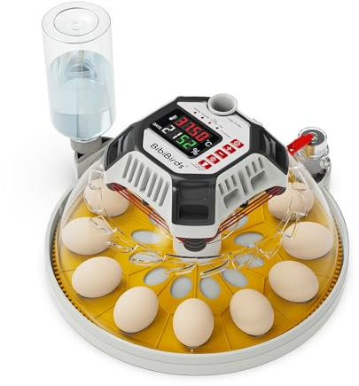 Brutautomat Vollautomatisch,BibiBirds Inkubator Hühner 12 Eier,Mit Automatischer Steuerung Von Feuchtigkeit, Temperatur Und Einem Automatischen Rotationsystem Ausgestattet für HüHnerstall ,Wachtel