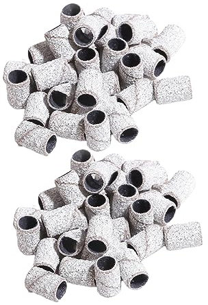 CCYENG 100 Stück Nägel Gel Nagel Gel Nägel Bohrer Bits Schleifring Band Schleifkopf Polierer Bohrfeile Maschine Bits Gel Nagellackentferner Schleifband Nagelzubehör Sander Schleifring