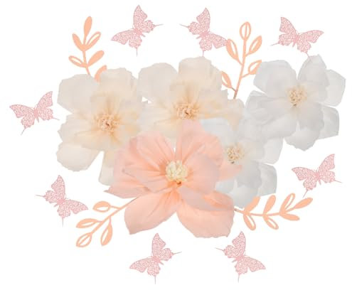 Cabilock 1satz Wanddekoration Mit Papierblumen Blättern Und Schmetterlingen DIY Dekoration Für Hochzeiten Partys Und Besondere Anlässe Hochwertige Papierkunst Für Kreative Gestaltungen