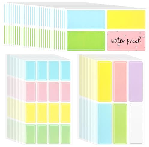 Bunte Etiketten Selbstklebend zum Beschriften,Mabor 560 Stück Farbige Wasserdichte Klebeetiketten zum Beschriften Universal Aufkleber Etiketten für Küche Schule Getränkeflaschen Glasflasche
