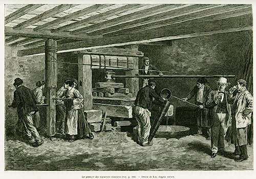 TVLAR Célèbre Imprimé sur Toile Peinture Motif le Pressoir des Vignerons Alsaciens par Frédéric Théodore Lix Murales en Toile Pour la Décoration de Bureau 60x90cm