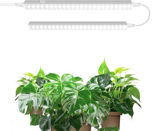 Barrina T5 Grow Lampe, 5000K, 29cm, Vollspektrum Sonnenlicht, Verkettbare Pflanzenlampe, LED-Wachstumslichtleiste mit Schalter, Stecker und Spiel, 2er
