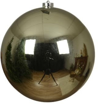 Kaemingk Weihnachtskugel Kunststoff 14cm x 1 Stück groß & bruchsicher - Weihnachtskugel grün glänzend