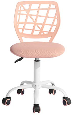 FurnitureR Kleiner Videospielstuhl, ergonomischer Schreibtischstuhl ohne Armlehnen, kompakter Drehstuhl mit Sitzhöhenverstellung und leisen Gummirädern, modernes Design für Gaming und Arbeiten