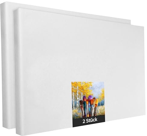 Künstlerleinwand Keilrahmen - 2 Stück - 150x200cm - weiß - zum Bemalen | Weiße Künstlerleinwand zum Bemalen, 2 Stück, 150x200cm, Keilrahmen, Polyester, für Acrylfarben und Textilfarben
