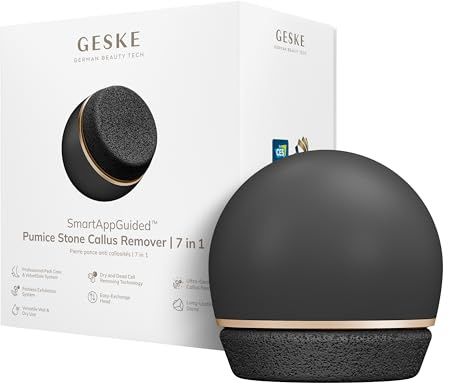 GESKE Pumice Stone Callus Remover 7 in 1 Lima per piedi Rimuovi Calli | SmartAppGuided™ | Lima per piedi con pietra pomice durevole e sostituibile | Per piedi lisci | Esfoliante avanzato