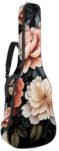 Gitarrentasche in voller Größe, 101,6 cm, 104,4 cm, 106,7 cm, Tragetasche für E-Bass, klassische Gitarre, schwarz-weiß, Pilzschädel, Galaxie, Sterne, Schmetterlinge, Mehrfarbig 04, 42.9x16.9x4.7 in,