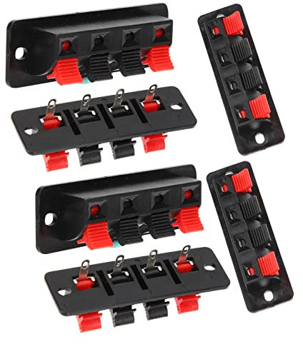 SWOOMEY 6pcs Stereo Speaker Terminal Connectors Push Jack Spring Load Speaker Terminals for Loudspeaker Connection Clips Reliable Amplifier Parts