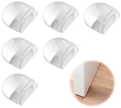 6 pezzi Door Stops Floor for Gluing, fermaporta trasparente da incollare, fermaporta da parete, per porte e mobili