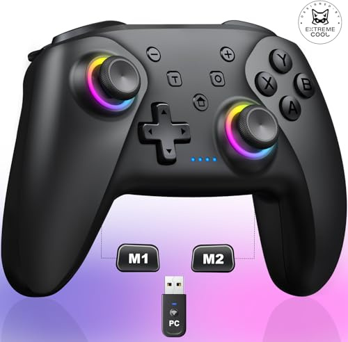 BEBONCOOL GAMING Switch Controller for Nintendo Switch/Switch 2/Lite/OLED, Hall Effect Joystick Switch Pro Controller Work with iOS/Android/PC with RGB Light, Programmable,TURBO & Wakeup