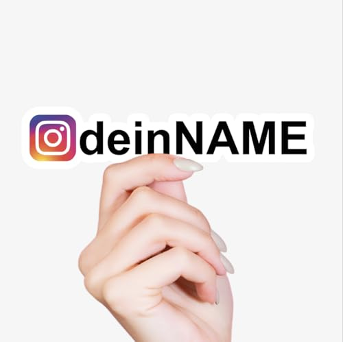 Instagram Aufkleber Auto Aufkleber mit deinem Namen. 20cm länge oder 4cm höhe Wunschname individualisiert 10 Stück