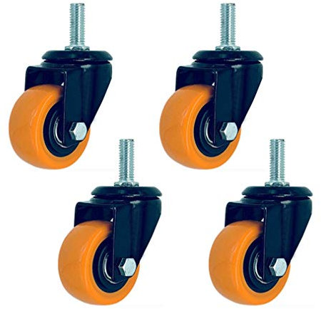 HBDBJRWB Lenkrollen M10-Lenkrollen, Schwerlastrollen, versenkte Gewinderollen, Räder für Möbel, Industriemöbelrollen für Möbel, Lenkrollen (4 Rollen ohne Bremse)