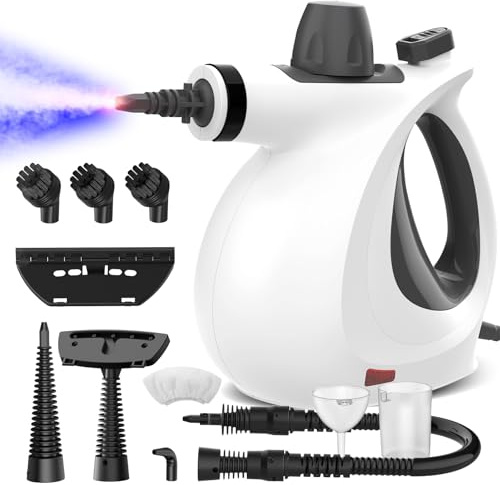 Dampfreiniger, Dampfreiniger Handgerät Mehrere Oberflächen mit 11 Aufsätzen, 1050 W Mehrzweck Steam Cleaner, Handdampfreiniger für die Reinigung von Böden, Sofas, Fugen und Auto