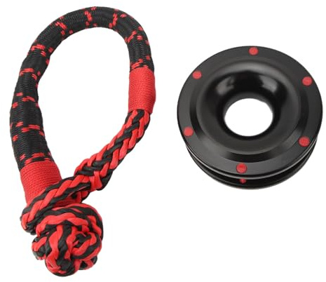 Rope Retention Pulley Soft Shackle Combo 22000lbs Heavy Duty for Off Road ATV UTV Trailer Truck SUV Recovery