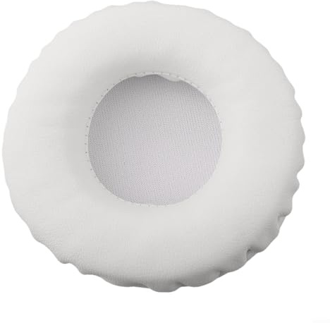 Cuscinetti di ricambio in memory foam per cuffie, con materiale in pelle, per cuffie sovrauricolari, bianchi, morbidi e fonoisolanti (70 mm)