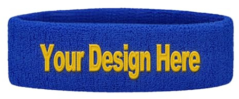 TOPTIE Personalisierte Sport Schweißbänder Stirnbänder Gestickte Haarbänder für Sport Basketball Tennis