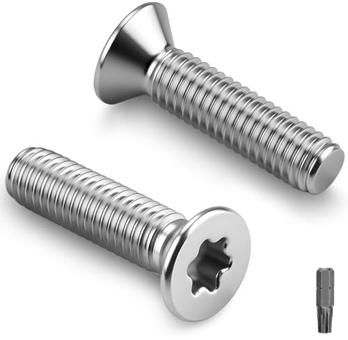 20 Stück Senkkopfschrauben M8 x16 mm Senkkopf Edelstahl A2 V2A Schrauben | Torx Antrieb Senkschrauben Vollgewinde mit Schraubendreher für Holz Maschinen Geräte Möbel
