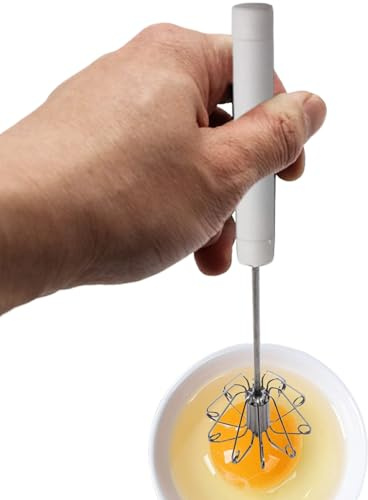 Huxibai Oeufs - Fouet en acier inoxydable avec manivelle intégrée | Manuel électrique anti-rouille pour mélanger le lait de café dans la cuisine