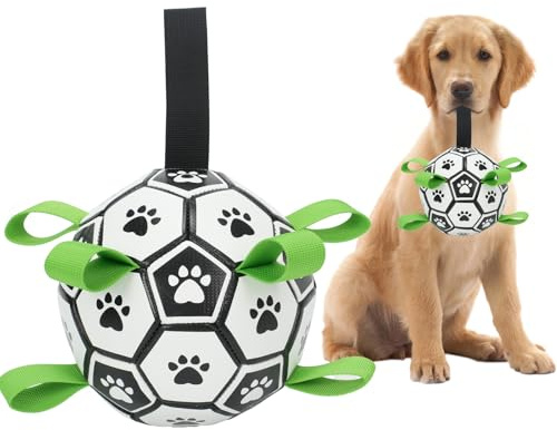 Kypet KYLIINSURE Hundefußball,Hundespielzeug Ball mit Griff und Pumpe,Interaktives Haustierspielzeug,Premium Hundefußball Spielzeug für Mittlere Große Hunde Indoor & Outdoor Unterhaltung(15cm/6in)
