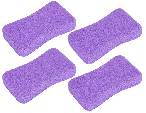 ZJchao Lot de 4 Pierres Ponces pour Pieds, élimine les Callosités, Nettoie les Pieds, Lime à Pied, Exfolie les Peaux Dures, Design Ergonomique, Pierre Naturelle pour des Pieds Doux, (PURPLE)
