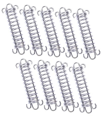iplusmile 9 Piezas Tensores de Cuerda para Tienda de Campaña de Acero Resistente con Muelle para Rápido para Campamento y Protección contra Viento Fuerte Playas