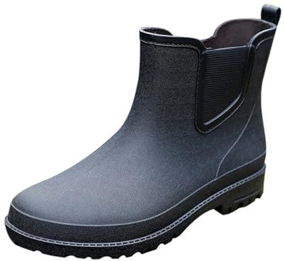 Generisch Bottines de pluie pour homme - Imperméables - En caoutchouc - Antidérapantes - Légères à enfiler - Douces et confortables - Pour le jardin, la sécurité et la pêche