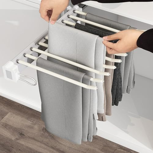 MAFAGE 10 x arms utdragbar byxhängare för garderob 46 cm