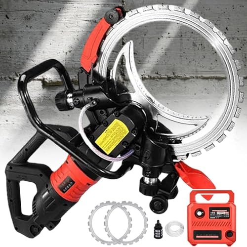 Version Haute Gamme 12000W Scie à Béton Électrique - scie cloche beton rainureuse, 2 Lames Diamantées 16'', Coupe 29cm, Brushless Sans Poussière, Pour Murs en Béton/Granit, Découpe Précise