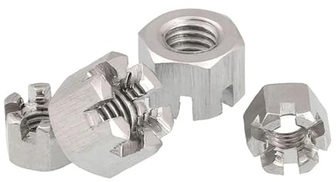 Dado esagonale scanalato in acciaio inossidabile A2 GB6181, confezione da 16, misure multiple(M16)