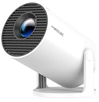2026 Android 14 HY300PRO Mini Projector with WiFi and Bluetooth, 4K Support Smart Portable Projector, Auto Keystone, Voice Control Remote, 180 Degree Rotation, Home Video Projetor for Bedroom