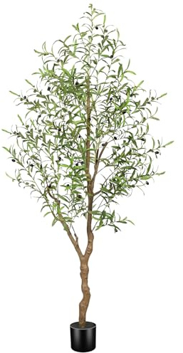 FEELEAD Olivenbaum künstlich 180 cm,künstliche Olivenbaum | Großer realistischer künstlicher Olivenbaum 6ft, -Pflanze im Topf als Deko für Zuhause & Büro