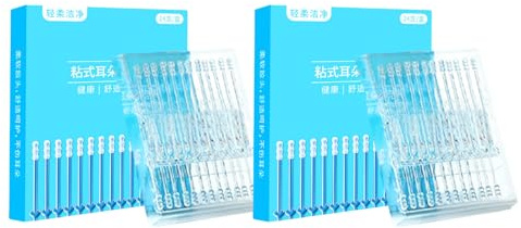 Klebrige Ohrtupfer – 2 Packungen mit 48 wiederverwendbaren selbstklebenden Ohrreinigungsstäbchen, universeller weicher Kopf Ohrenschmalz-Management-Tools