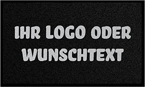 WohnDirect Fußmatte individuell Bedruckt mit Logo, 85 x 115 cm Schwarz | Rutschfest, waschbar, Fertigung in 3 Werktagen